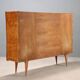 Vintage buffet in walnut veneer, Italian design from the 1960s.