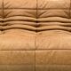 French Togo 3-seater sofa in camel leather attributed to Michel Ducaroy for Ligne Roset