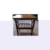 Rattan and bamboo bedside table