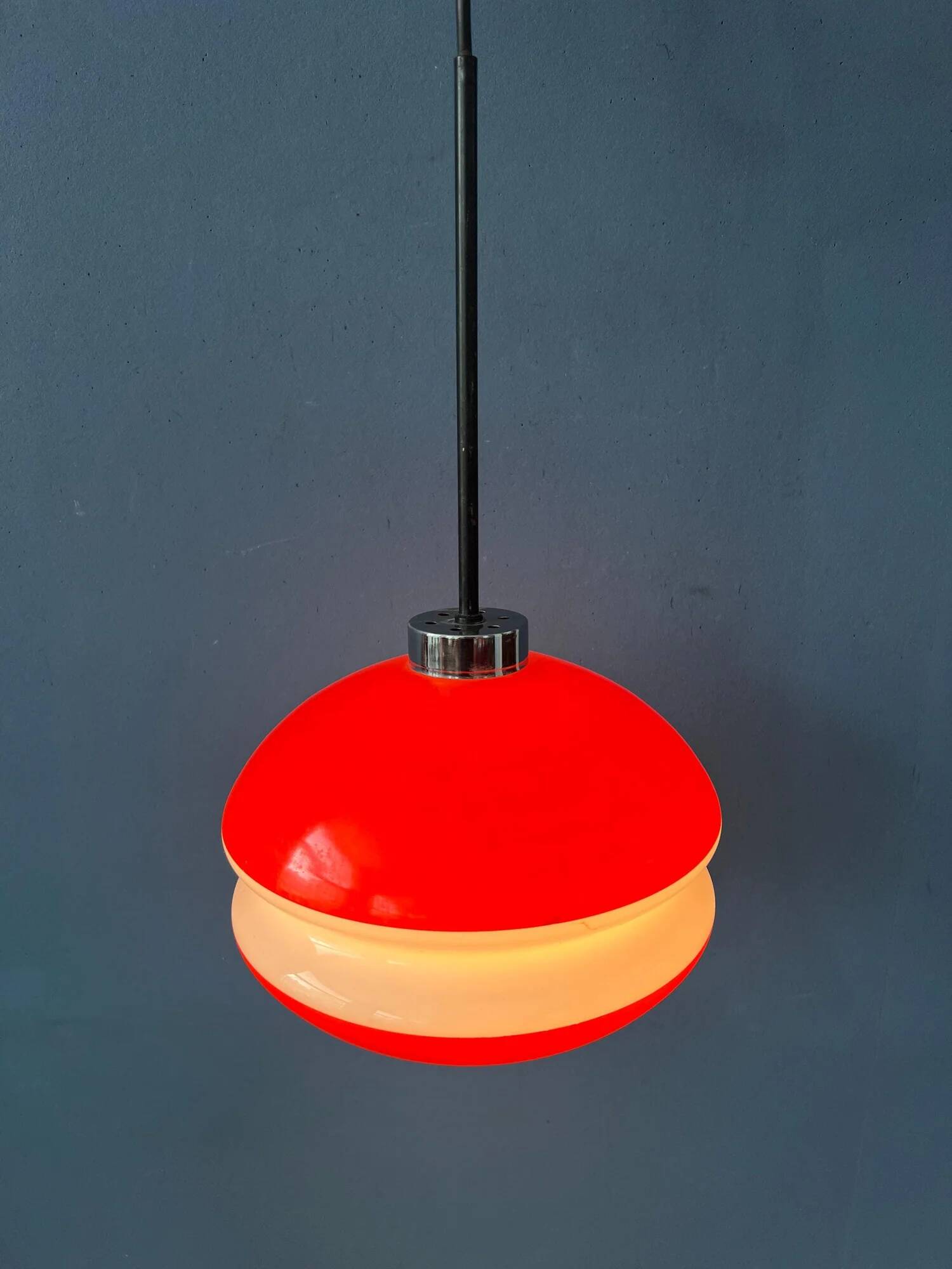 Peill & Putzler vintage orange glass pendant lamp