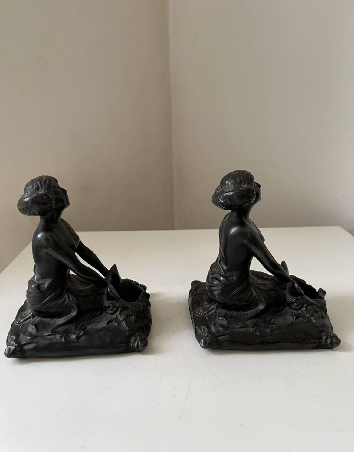 Serre-livres Art nouveau régule Femme orient 1900