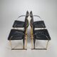 Regency exclusive brass & leather dining chairs by Ronald Schmitt, Set of 4