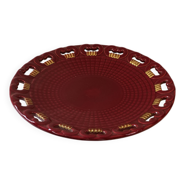 Plat ajouré Saint-Clément par Blanche Letalle mid-Century D 35 cm