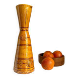 Ocher glazed ceramic pitcher