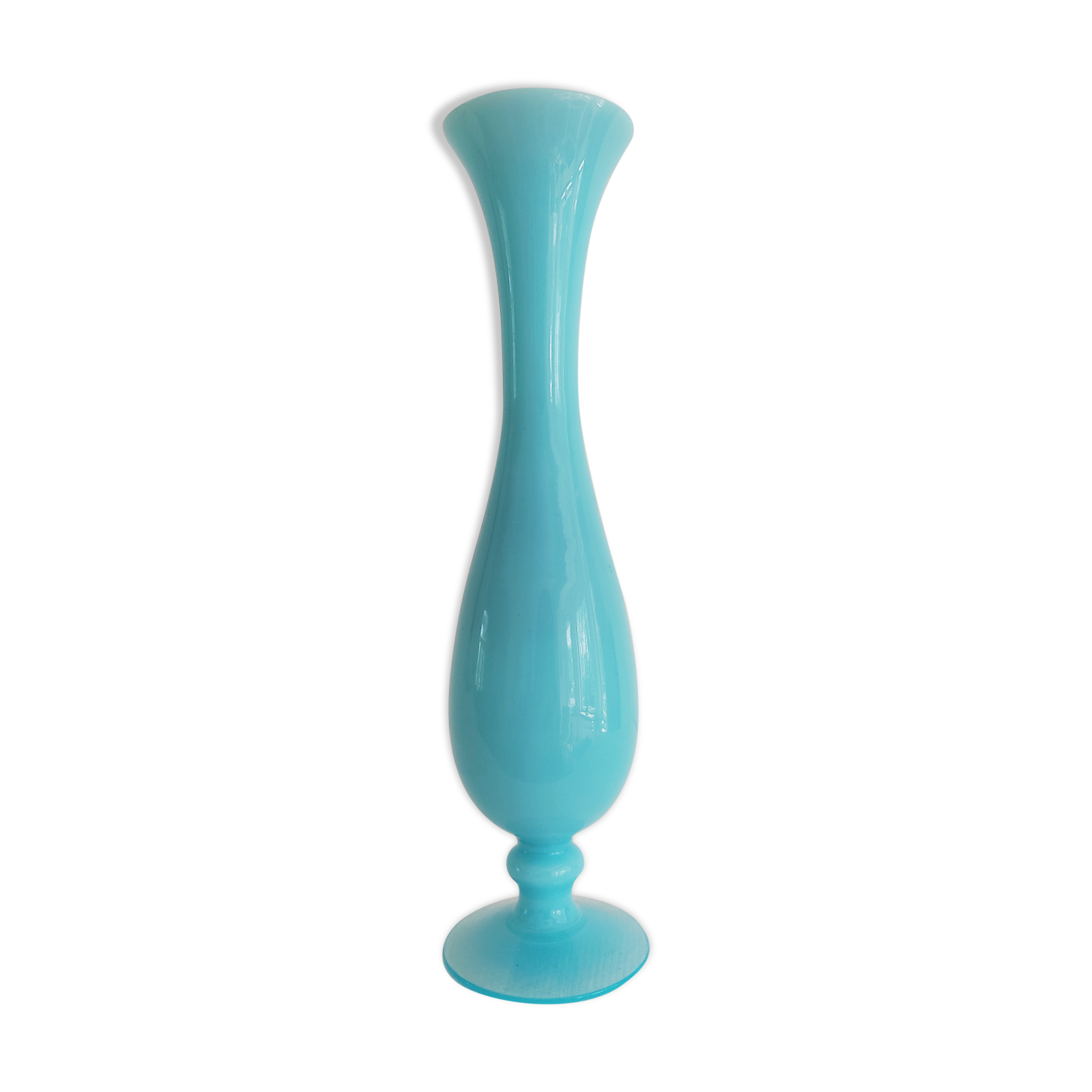 Light blue opaline soliflore vase
