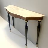 Canaletto Walnut and Beech Console with a Marble Top attr. to Paolo Buffa