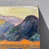 Old landscape painted with a knife