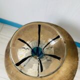 Glass and enamel vase with art deco flower decoration signed Mazoyer