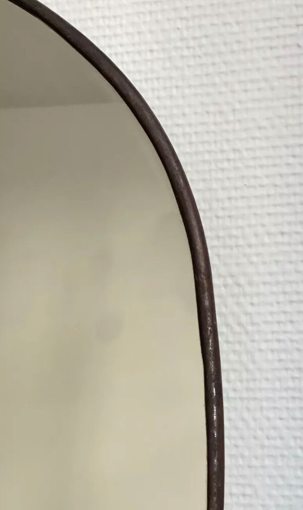 Miroir trapèze irrégulier organique laiton noir minimaliste 90x140cm