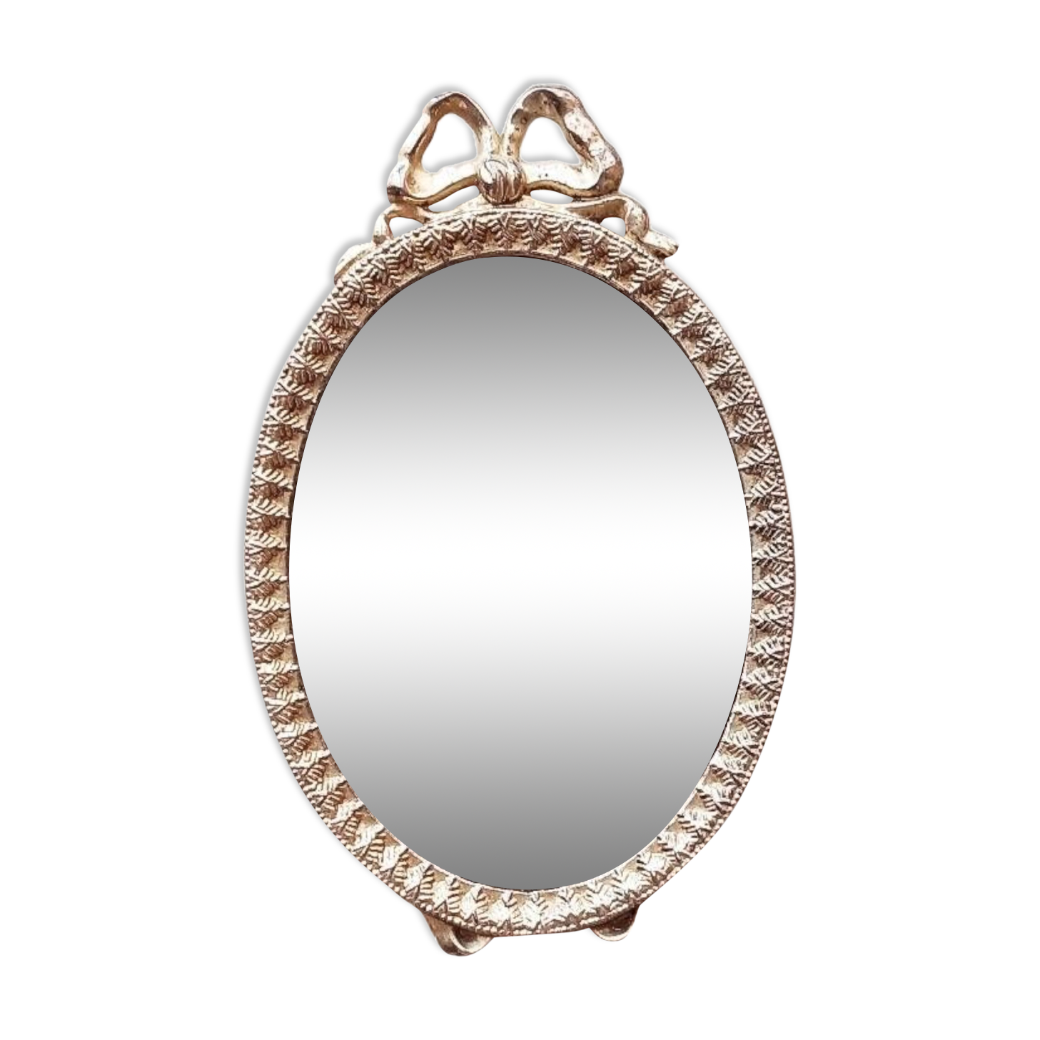 Mini miroir medaillon argent