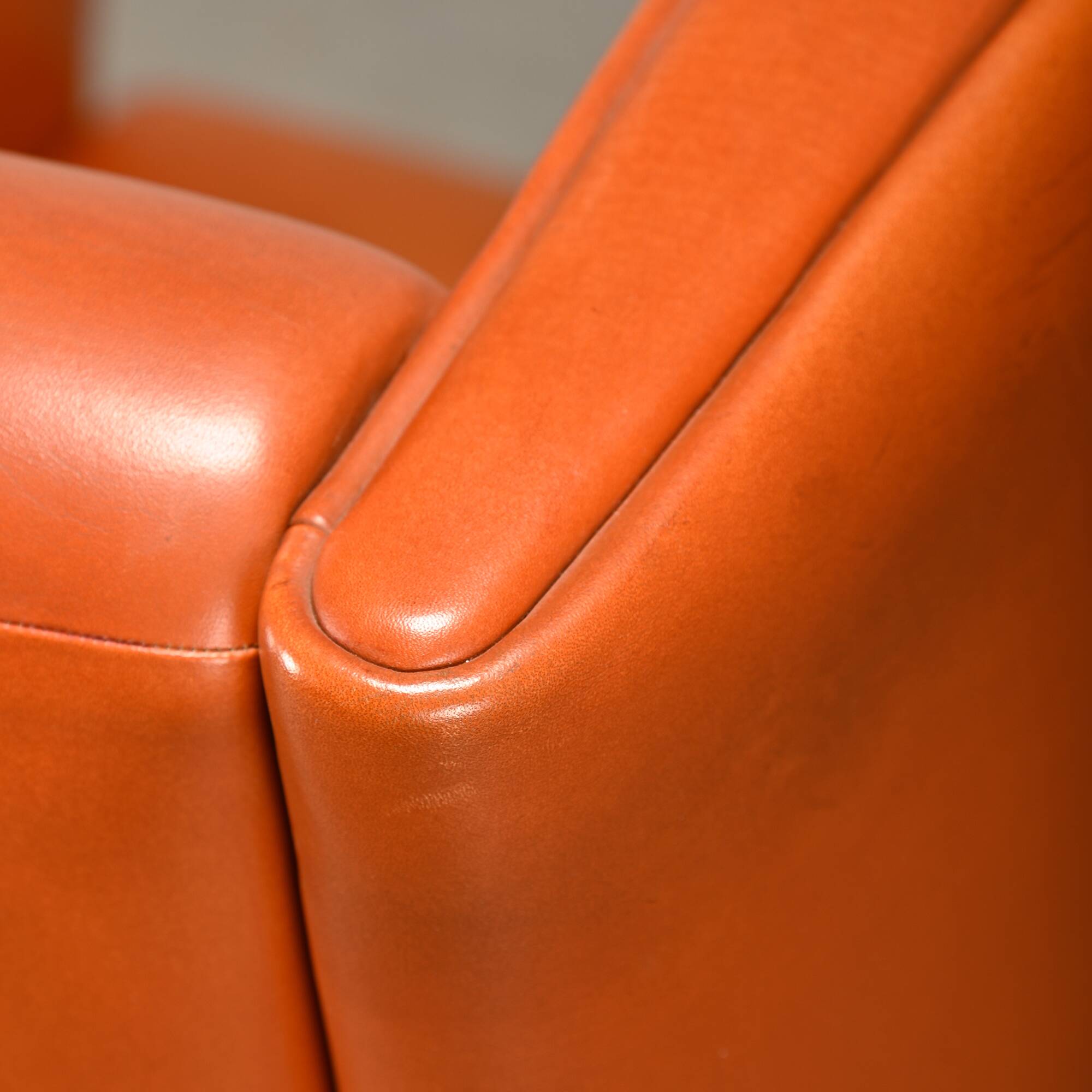 Illum Wikkelsø Wingback Armchair Model 110 in Cognac Leather, Denmark 1960s