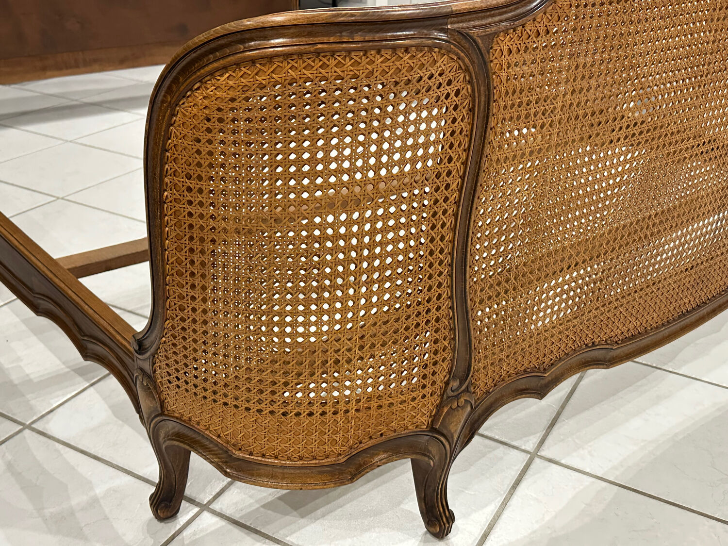 Double wicker basket in Louis XV style, 1950.