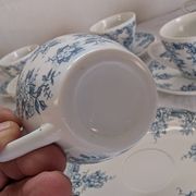 6 cups and saucers Rivanel in vintage 70's opaline