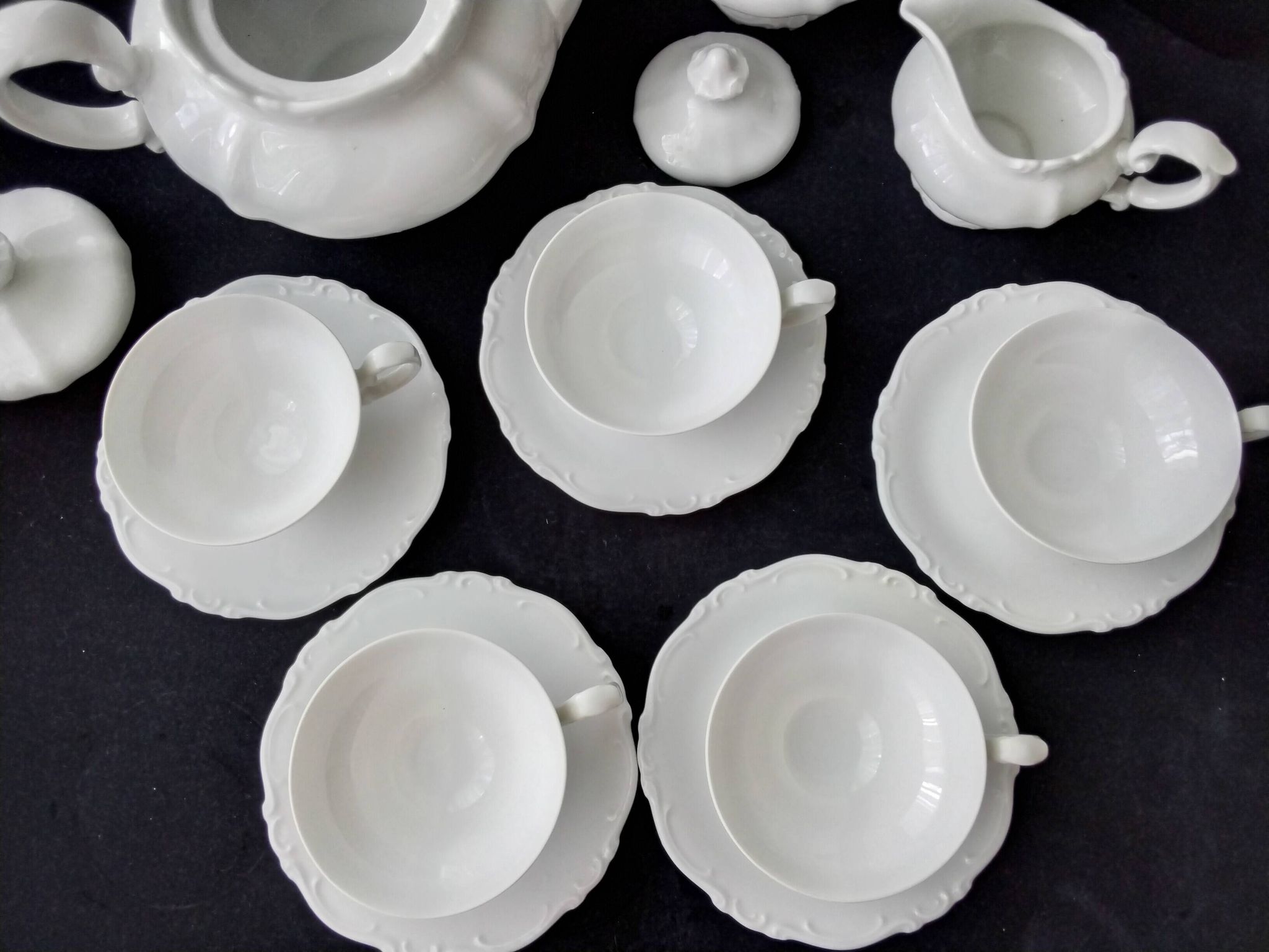 White porcelain tea service from Bavaria Heinrich H&G