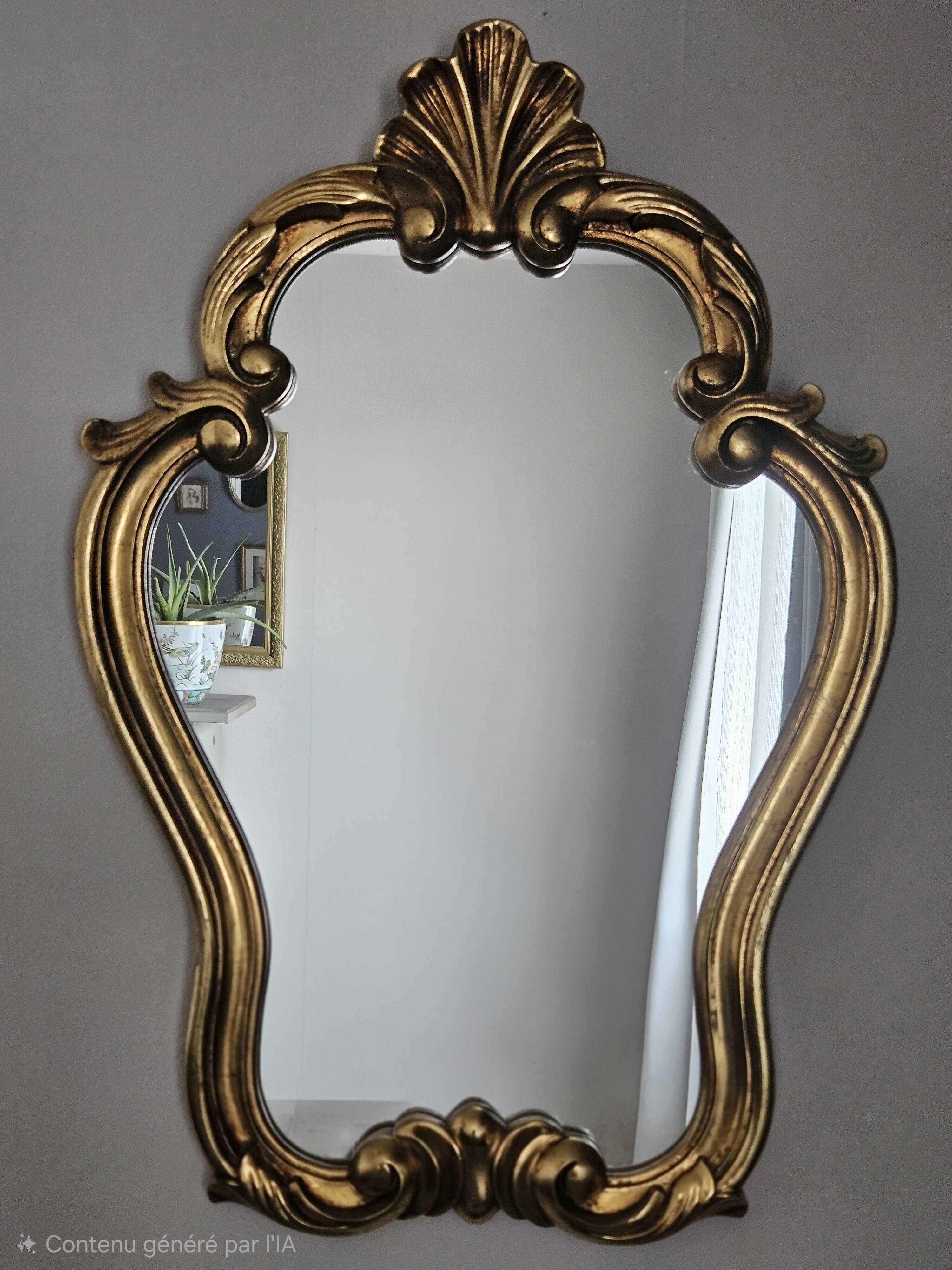 Vintage gilded Louis XV style mirror.