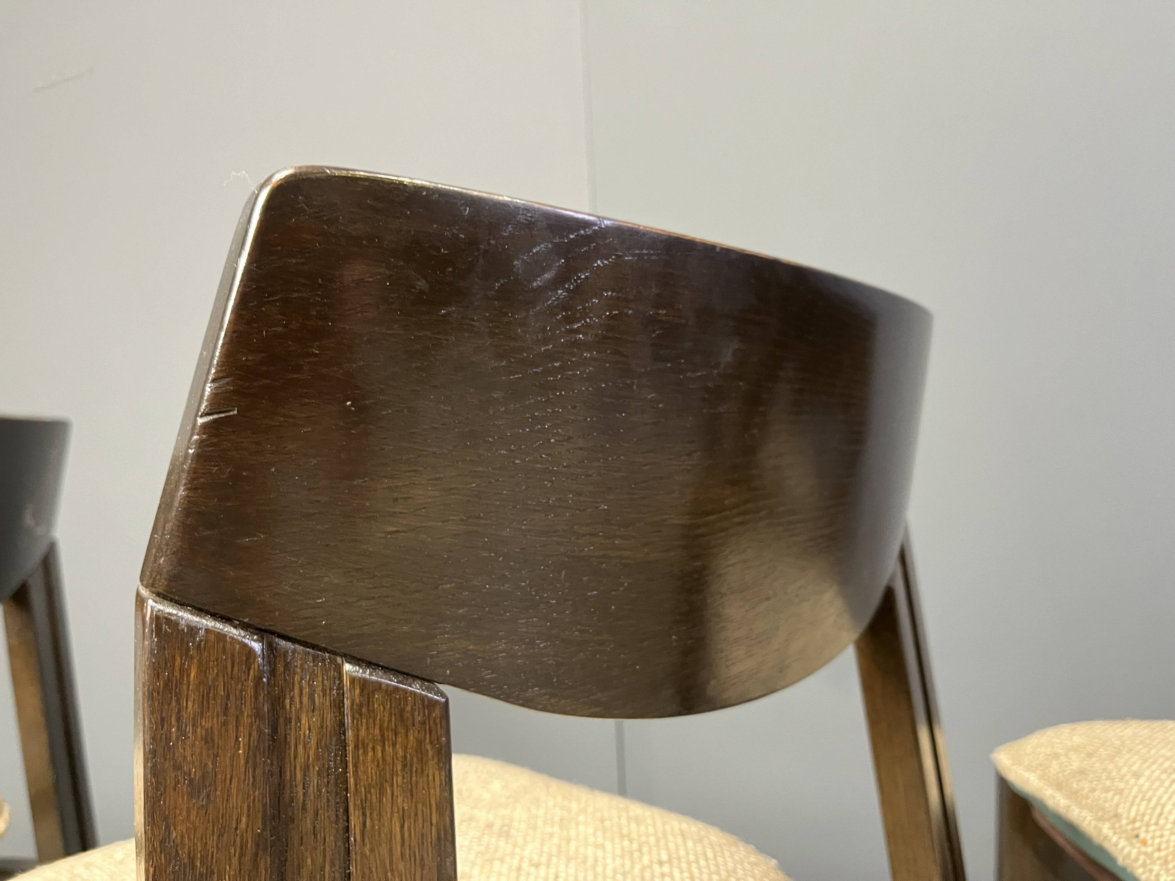 Vintage brutalist dining chairs, set of 5 - 1970s