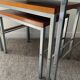 Trio of teak and chrome metal nesting tables from the 60s-70s