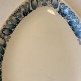 5 plats en faïence bleue ancienne Longchamp 1930 modèle Marcel