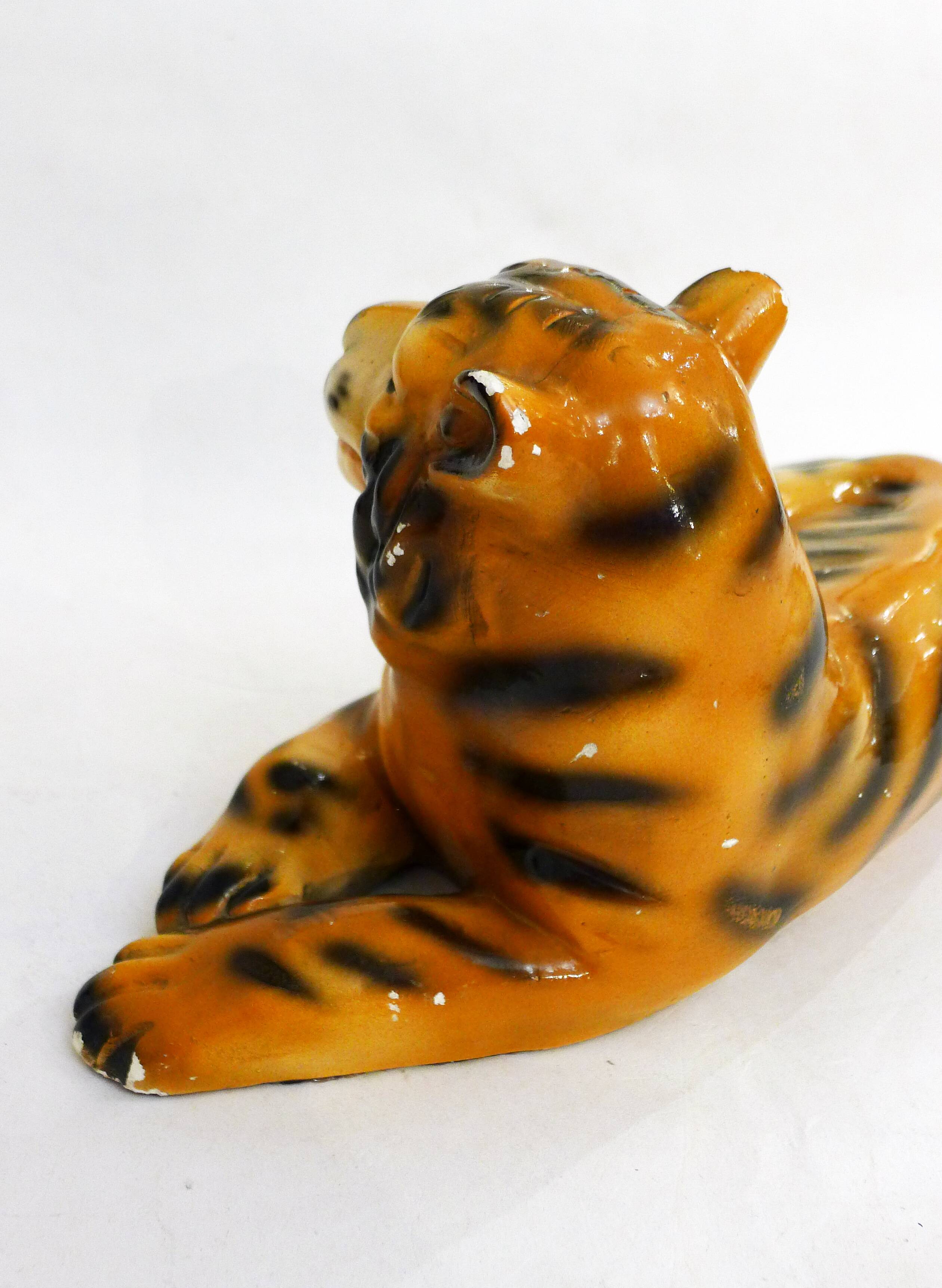 Reclining Tiger Sculpture