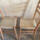 Pair of vintage chairs 1960-80's in beech braided rope