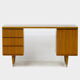Mid century modern writing desk on beautiful stylish wooden legs, 1960s.