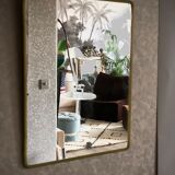 Mirror barber yellow plastic frame