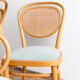 Ensemble de 4 chaises Thonet 215P en hêtre avec cannage d’origine et velour