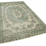 Tapis beige antique turc noué à la main des années 1980 177 cm x 280 cm