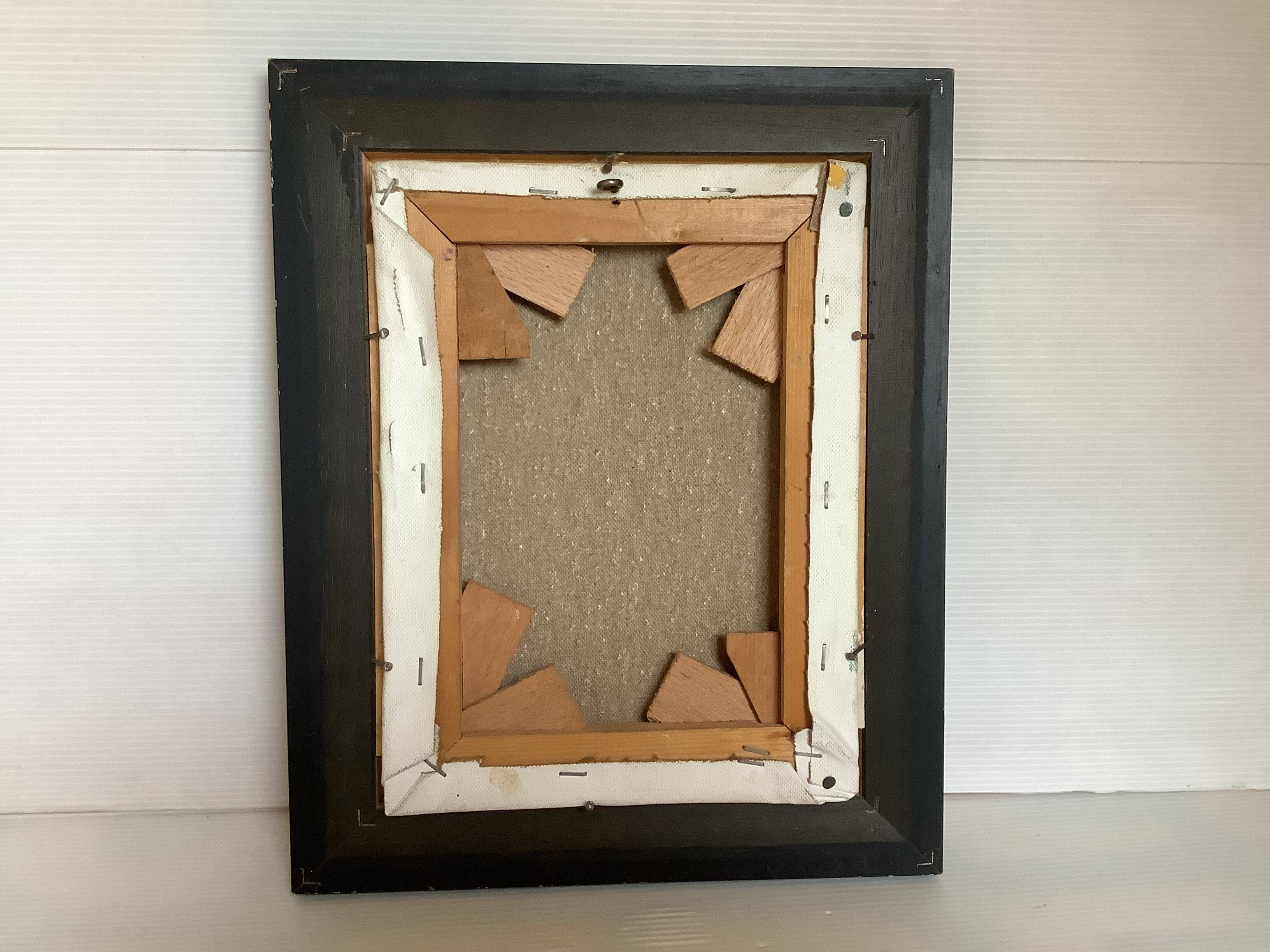 Cadre tableau huile sur toile "fleurs" signé Declercq