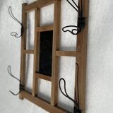 Vintage 1940s modernist mirror coat rack