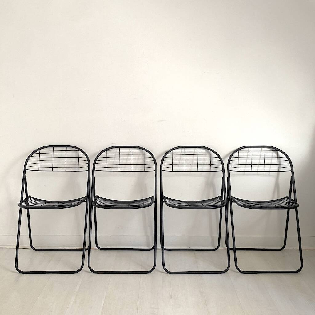 Set of 4 design chairs by Niels Gammelgaard for Ikea, vintage 1980s.