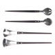 2 paires de couverts à salade teck et inox