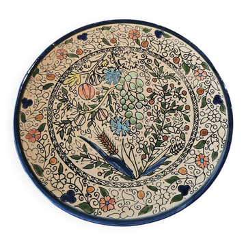 Superbe assiette décorative en céramique arménienne traditionnelle, en