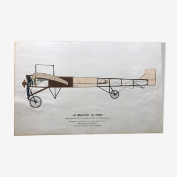 Affiche ancienne d’aviation bleriot ix
