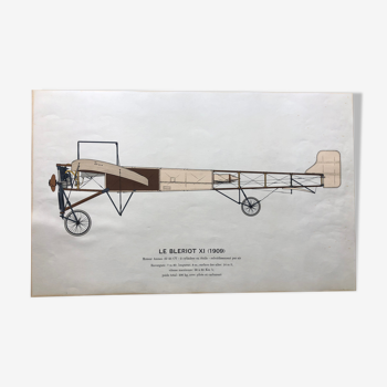 Old aviation poster bleriot ix