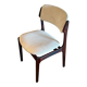 Pair of vintage Scandinavian chairs by Erik Buch model 49 in cream velvet.