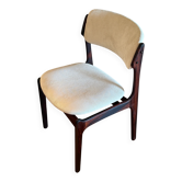 Pair of vintage Scandinavian chairs by Erik Buch model 49 in cream velvet.