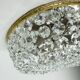 Crystal glass ceiling light plafoniere brass metal 60s hollywood regency style