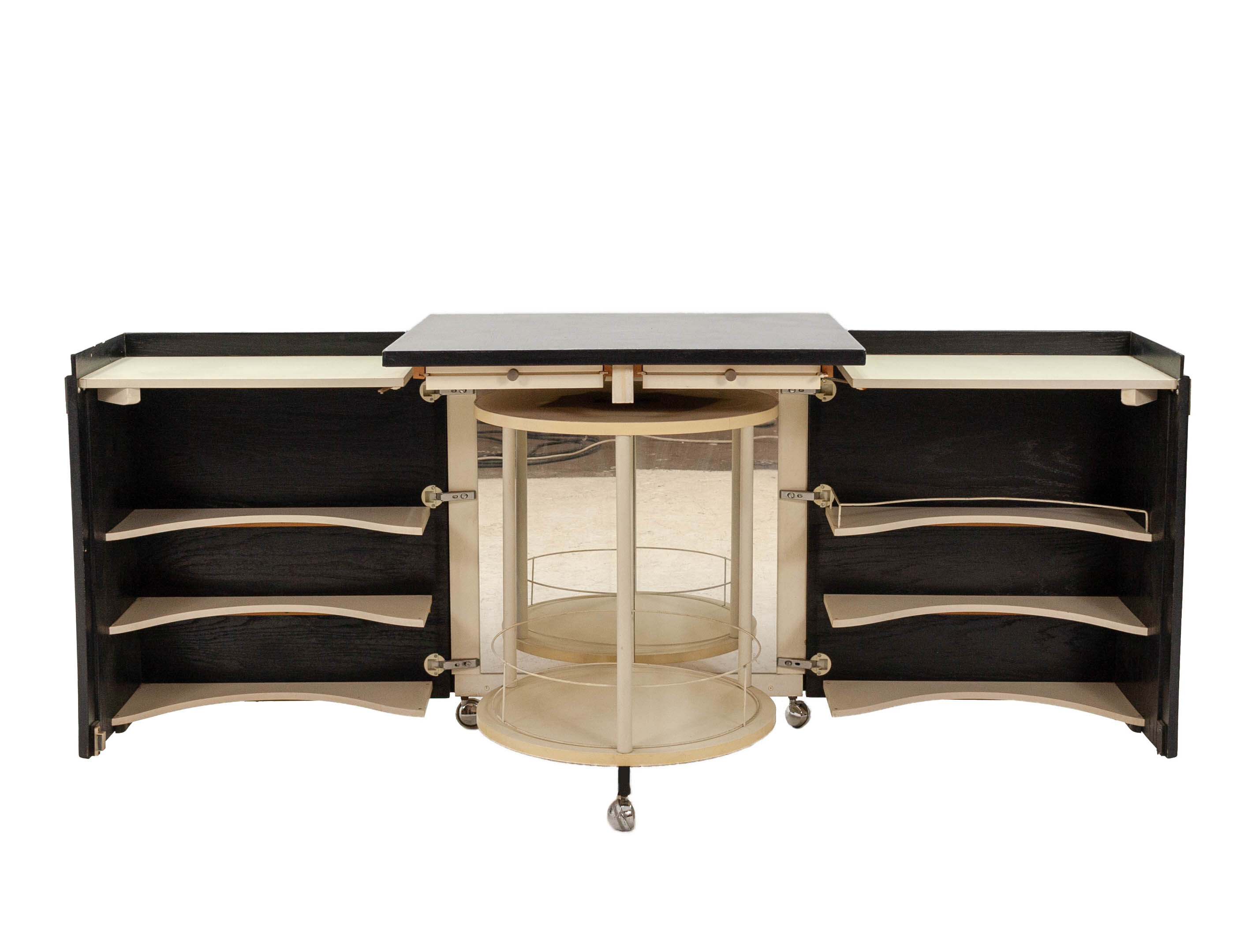 Brutalist bar in ebonized oak, Belgium, 1970