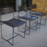 Set of 6 perforated steel chairs, 20th century design