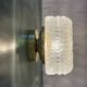 Vintage square globe wall or ceiling light in moulded glass