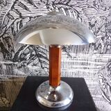 Art deco mushroom in chrome metal lamp