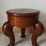 20th-century walnut tripod stool