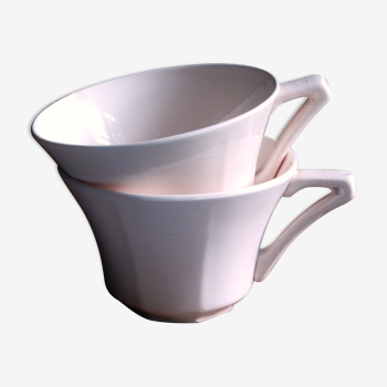 2 powder pink coffee cups Saint-Amand