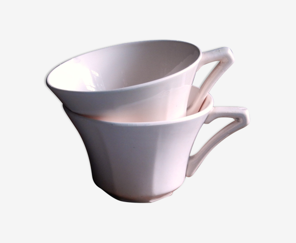 2 tasses à café rose poudré Saint-Amand