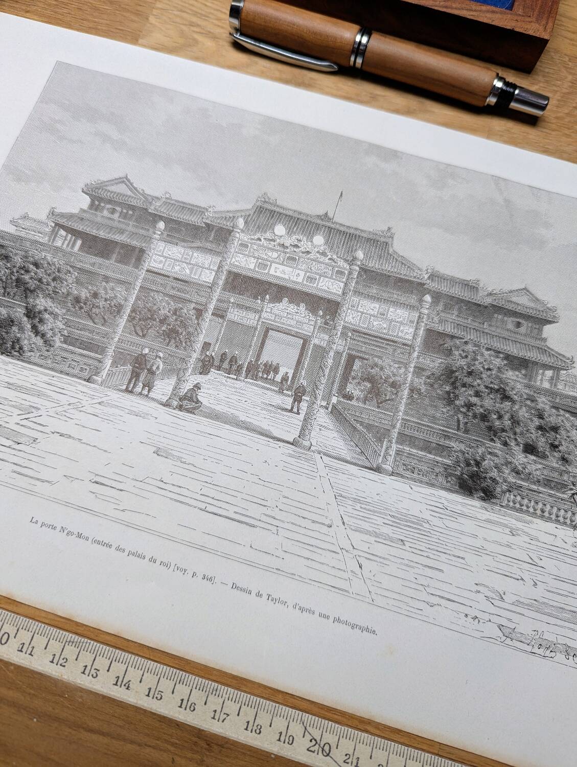 Printed in 1891, N'go Mon Gate, Hue, Vietnam.