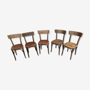 Set of 5 antique Thonet chairs