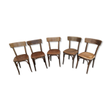 Set of 5 antique Thonet chairs