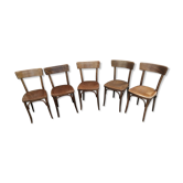 Lot de 5 chaises anciennes Thonet