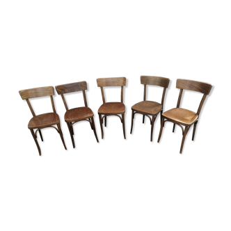 Set of 5 antique Thonet chairs